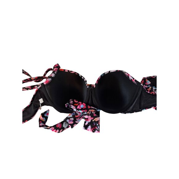 Tempt Me Two Piece Womens Bikini Size L Multicolor Animal Print Halter Padded To - Picture 11 of 12